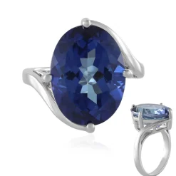 Kobaltblauer Topas-Silberring