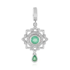 Kolumbianischer Smaragd-Silberanhänger