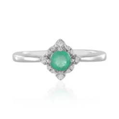 Kolumbianischer Smaragd-Silberring