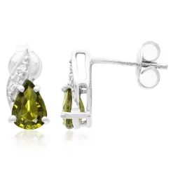 Kupfer-Turmalin-Silberohrringe