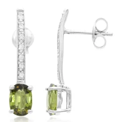 Kupfer-Turmalin-Silberohrringe