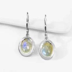 Labradorit-Silberohrringe