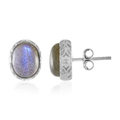 Labradorit-Silberohrringe