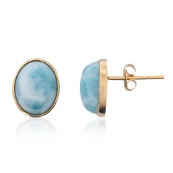 Larimar-Goldohrringe