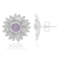 Lavendel-Jade-Silberohrringe