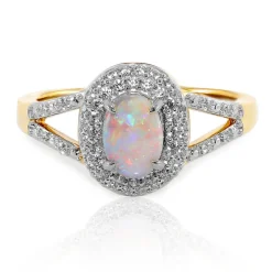 Lightning Ridge-Schwarzer Crystal-Opal-Goldring (Mark Tremonti)