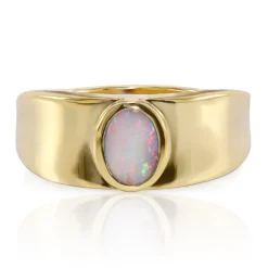 Lightning Ridge-Schwarzer Crystal-Opal-Goldring (Mark Tremonti)