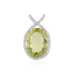 Limonen-Quarz-Silberanhänger