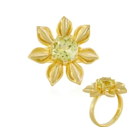 Limonen-Quarz-Silberring (SAELOCANA)