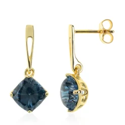 Londonblauer Topas-Goldohrringe