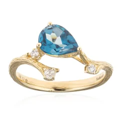 Londonblauer Topas-Goldring (Smithsonian)