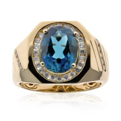 Londonblauer Topas-Goldring (CIRARI)