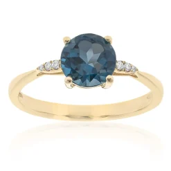 Londonblauer Topas-Goldring