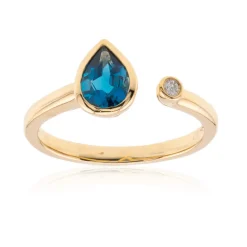 Londonblauer Topas-Goldring