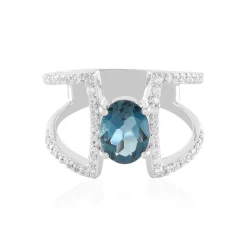 Londonblauer Topas-Silberring