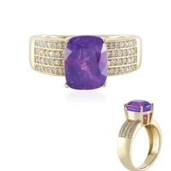 Luc Yen-Saphir (nicht erhitzt)-Goldring (AMAYANI)