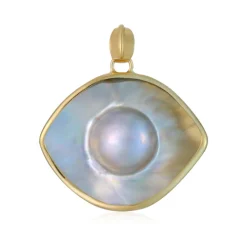 Mabe-Perlen-Silberanhänger (Bali Barong)