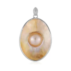 Mabe-Perlen-Silberanhänger (Bali Barong)