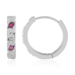 Madagaskar-Rubin-Silberohrringe