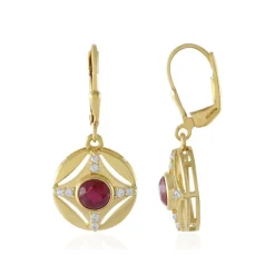 Madagaskar-Rubin-Silberohrringe