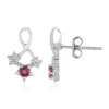 Madagaskar-Rubin-Silberohrringe