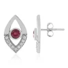 Madagaskar-Rubin-Silberohrringe
