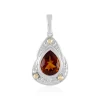 Madeira-Citrin-Silberanhänger mit Gold (Granulieren)