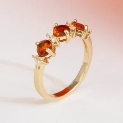 Madeira-Citrin-Silberring