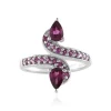 Magenta-Granat-Silberring