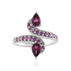 Magenta-Granat-Silberring