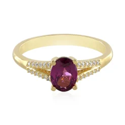 Magenta-Granat-Silberring