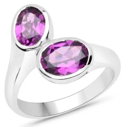 Magenta-Granat-Silberring