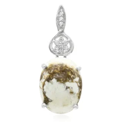 Magnesit-Silberanhänger