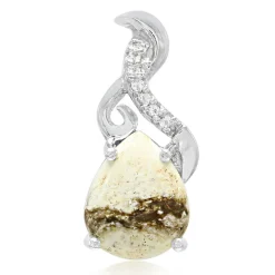 Magnesit-Silberanhänger