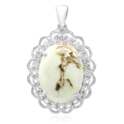 Magnesit-Silberanhänger