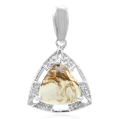 Magnesit-Silberanhänger