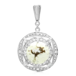 Magnesit-Silberanhänger