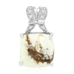 Magnesit-Silberanhänger