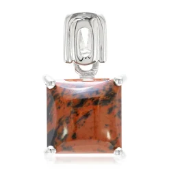 Mahagoni-Obsidian-Silberanhänger