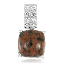 Mahagoni-Obsidian-Silberanhänger