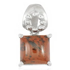 Mahagoni-Obsidian-Silberanhänger