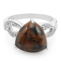 Mahagoni-Obsidian-Silberring