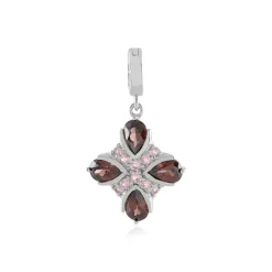 Mahagoni-Zirkon-Silberanhänger