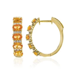 Mandarin-Granat-Goldohrringe (CIRARI)