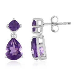 Marokkanischer Amethyst-Silberohrringe