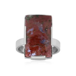 Mehrfarbiger Chalzedon-Silberring (Bali Barong)