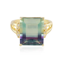 Mehrfarbiger Fluorit-Silberring