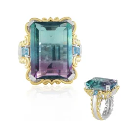 Mehrfarbiger Fluorit-Silberring (Gems en Vogue)