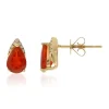 Mexikanischer Feueropal-Goldohrringe (CIRARI)