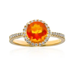Mexikanischer Feueropal-Goldring (CIRARI)